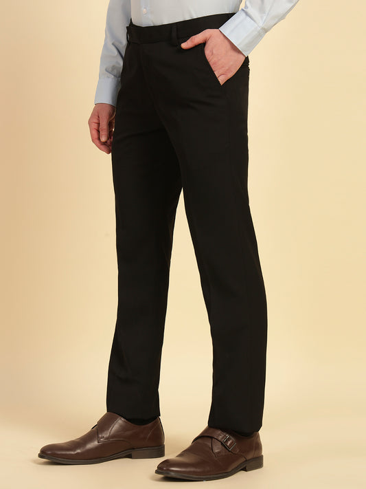 Formal Trouser for Men | Breathable & Soft with Color Fastness Regular Fit Poly Viscose Fabric Solid Pattern Hook & Eye Closure