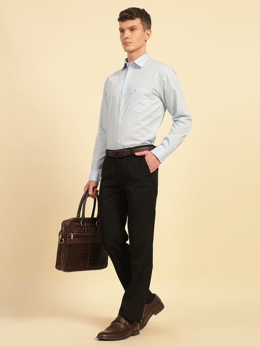 Formal Trouser for Men | Breathable & Soft with Color Fastness Regular Fit Poly Viscose Fabric Solid Pattern Hook & Eye Closure