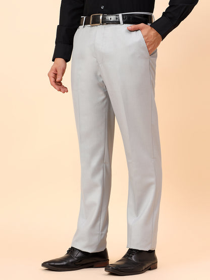 Formal Trousers for Men l Breathable & Soft with Color Fastness Regular Fit Poly Viscose Fabric Solid Pattern Hook & Eye Closure