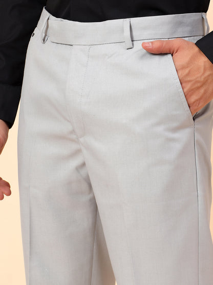 Formal Trousers for Men l Breathable & Soft with Color Fastness Regular Fit Poly Viscose Fabric Solid Pattern Hook & Eye Closure