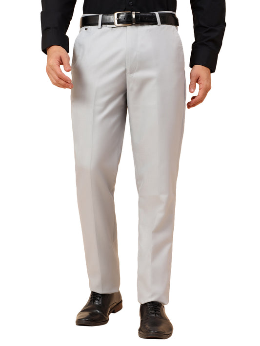 Formal Trousers for Men l Breathable & Soft with Color Fastness Regular Fit Poly Viscose Fabric Solid Pattern Hook & Eye Closure
