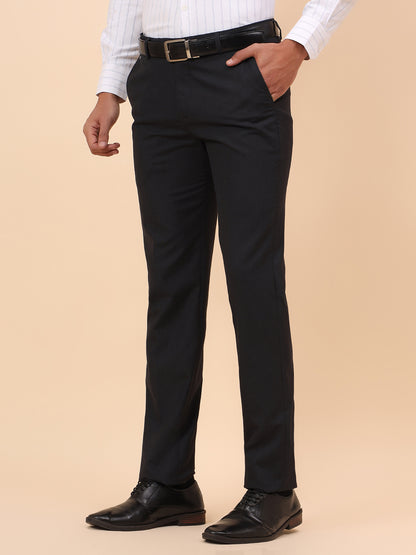 Formal Trousers for Men l Breathable & Soft with Color Fastness Regular Fit Poly Viscose Fabric Solid Pattern Hook & Eye Closure