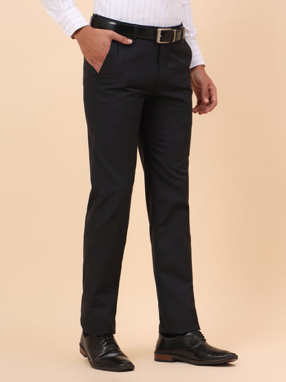 Formal Trousers for Men l Breathable & Soft with Color Fastness Regular Fit Poly Viscose Fabric Solid Pattern Hook & Eye Closure