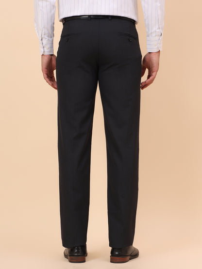 Formal Trousers for Men l Breathable & Soft with Color Fastness Regular Fit Poly Viscose Fabric Solid Pattern Hook & Eye Closure