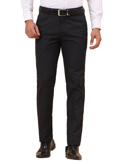Formal Trousers for Men l Breathable & Soft with Color Fastness Regular Fit Poly Viscose Fabric Solid Pattern Hook & Eye Closure