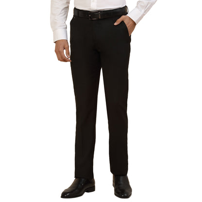 Formal Trouser for Men | Breathable & Soft with Color Fastness Regular Fit Polycotton Fabric Solid Pattern Hook & Bar Closure