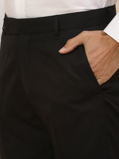 Formal Trouser for Men | Breathable & Soft with Color Fastness Regular Fit Polycotton Fabric Solid Pattern Hook & Bar Closure