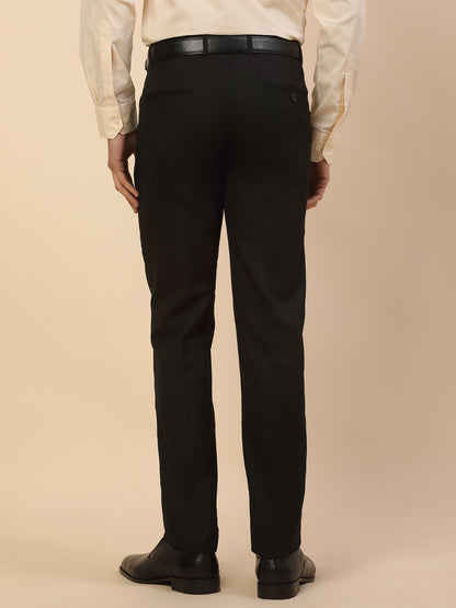 Formal Trouser for Men | Breathable & Soft with Color Fastness Regular Fit Polycotton Fabric Solid Pattern Hook & Bar Closure