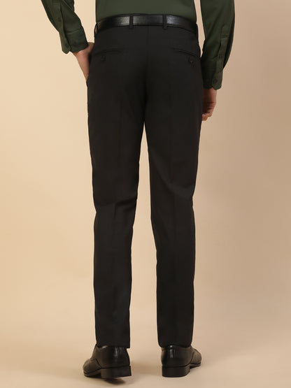 Formal Trouser for Men | Breathable & Soft with Color Fastness Regular Fit Polycotton Fabric Solid Pattern Hook & Bar Closure