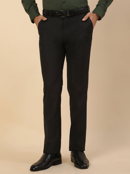 Formal Trouser for Men | Breathable & Soft with Color Fastness Regular Fit Polycotton Fabric Solid Pattern Hook & Bar Closure