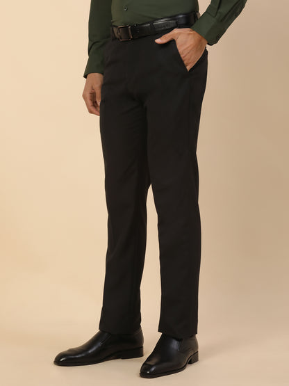 Formal Trouser for Men | Breathable & Soft with Color Fastness Regular Fit Polycotton Fabric Solid Pattern Hook & Bar Closure