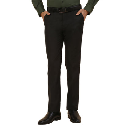 Formal Trouser for Men | Breathable & Soft with Color Fastness Regular Fit Polycotton Fabric Solid Pattern Hook & Bar Closure