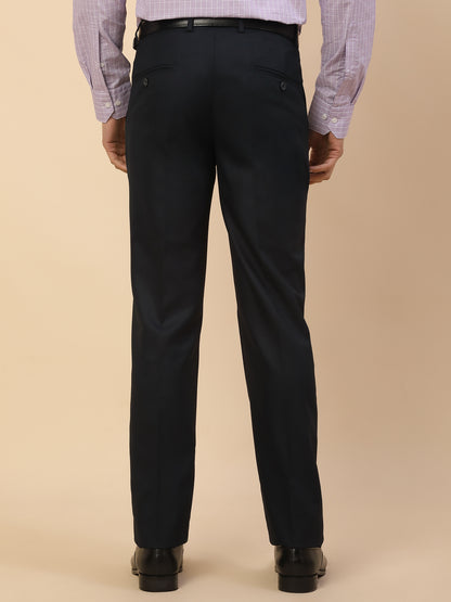 Formal Trouser for Men | Breathable & Soft with Color Fastness Regular Fit Polycotton Fabric Self Design Pattern Hook & Bar Closure