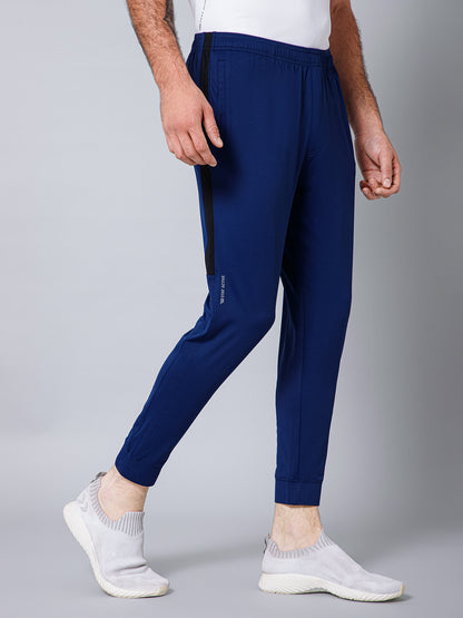 Men Blue Solid Full Length Regular Fit Active Wear Track Pant