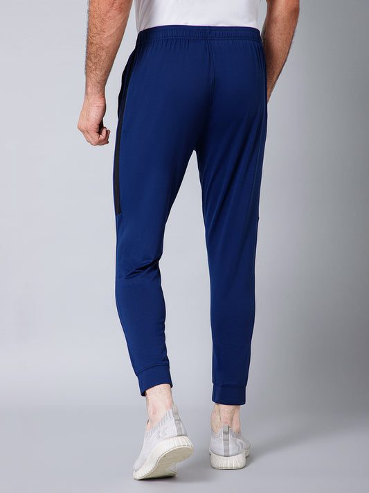 Men Blue Solid Full Length Regular Fit Active Wear Track Pant