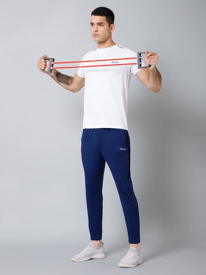 Men Blue Solid Full Length Regular Fit Active Wear Track Pant