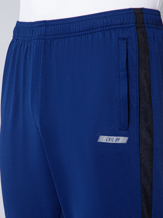 Men Blue Solid Full Length Regular Fit Active Wear Track Pant