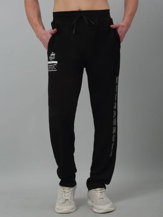 Men's Black Summer Printed Drawstring Casual Track Pant