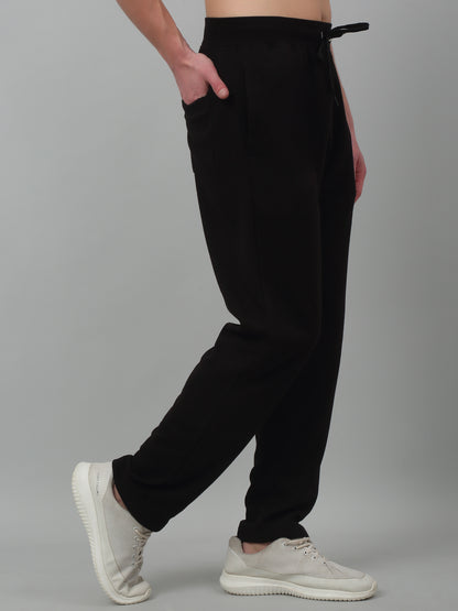 Men's Black Summer Solid Drawstring Casual Track Pant