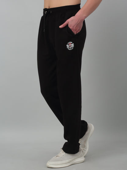 Men's Black Summer Solid Drawstring Casual Track Pant