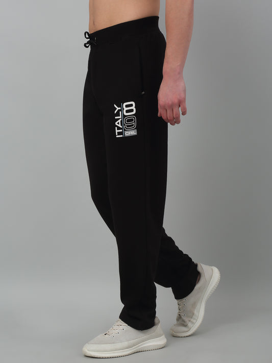 Men's Black Summer Solid Drawstring Casual Track Pant