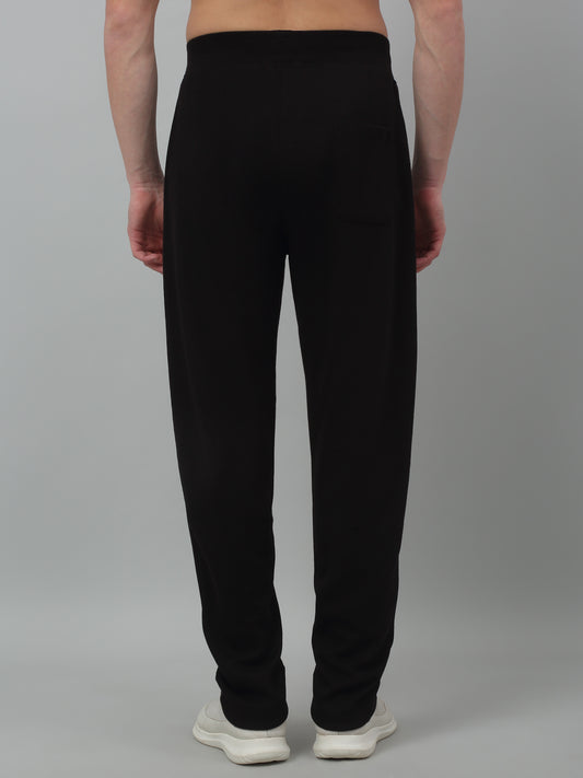 Men's Black Summer Solid Drawstring Casual Track Pant