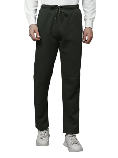 Track Pants for Men | Breathable & Soft with Color Fastness Regular Fit Fleece Solid Pattern Drawstring Closure