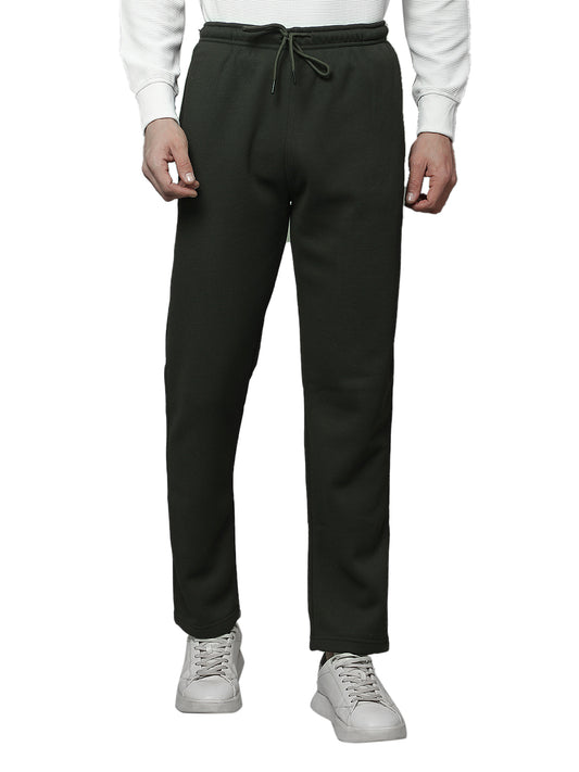 Track Pants for Men | Breathable & Soft with Color Fastness Regular Fit Fleece Solid Pattern Drawstring Closure