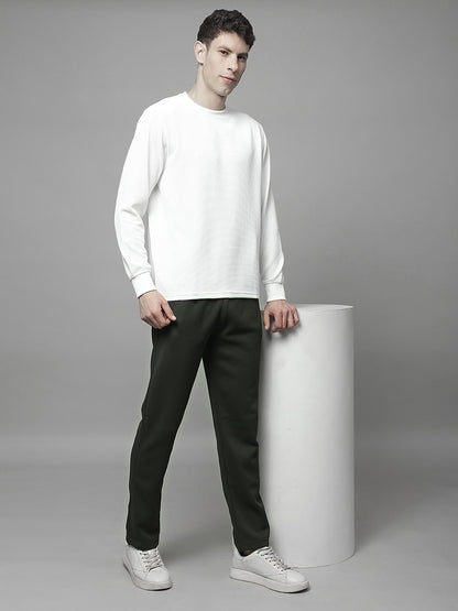 Track Pants for Men | Breathable & Soft with Color Fastness Regular Fit Fleece Solid Pattern Drawstring Closure