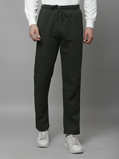 Track Pants for Men | Breathable & Soft with Color Fastness Regular Fit Fleece Solid Pattern Drawstring Closure