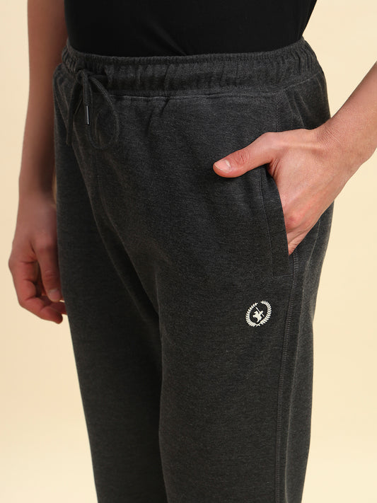 Track Pants for Men | Breathable & Soft with Color Fastness Regular Fit Poly Cotton Fabric Solid Pattern Drawstring Closure