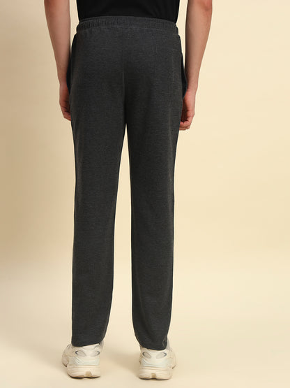 Track Pants for Men | Breathable & Soft with Color Fastness Regular Fit Poly Cotton Fabric Solid Pattern Drawstring Closure
