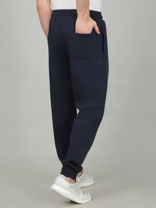 Men's Solid Navy Blue Trackpant
