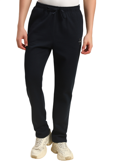Track Pants for Men | Breathable & Soft with Color Fastness Regular Fit Fleece Fabric Solid Pattern Drawstring Closure