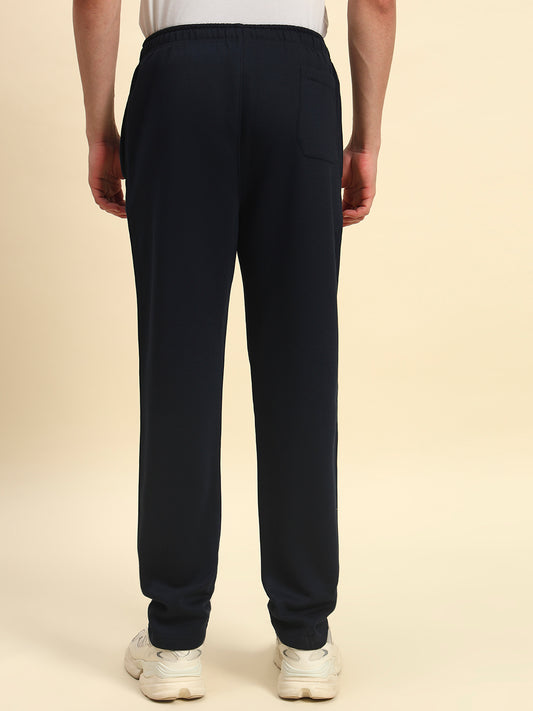 Track Pants for Men | Breathable & Soft with Color Fastness Regular Fit Fleece Fabric Solid Pattern Drawstring Closure