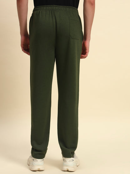Track Pants for Men | Breathable & Soft with Color Fastness Regular Fit Fleece Fabric Solid Pattern Drawstring Closure