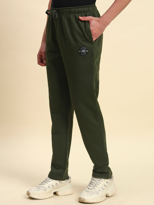 Track Pants for Men | Breathable & Soft with Color Fastness Regular Fit Fleece Fabric Solid Pattern Drawstring Closure