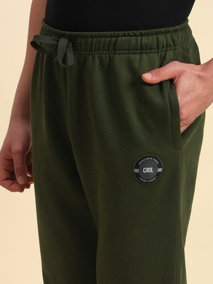 Track Pants for Men | Breathable & Soft with Color Fastness Regular Fit Fleece Fabric Solid Pattern Drawstring Closure