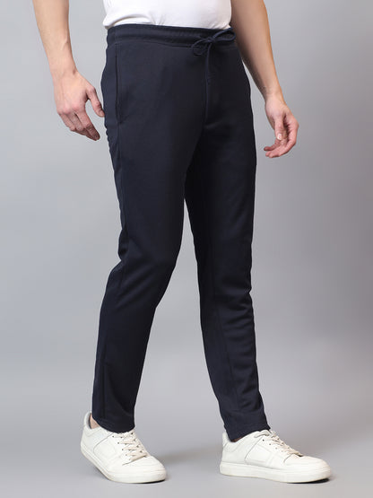 Men's Navy Blue Solid Track Pant