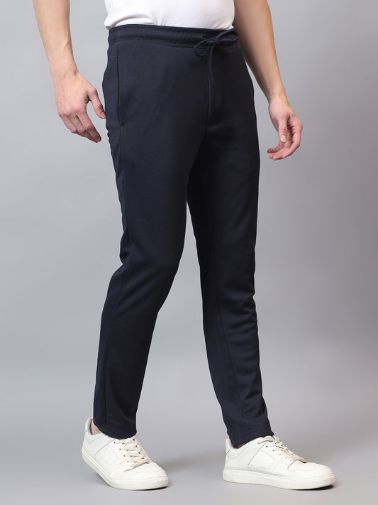 Men's Navy Blue Solid Track Pant