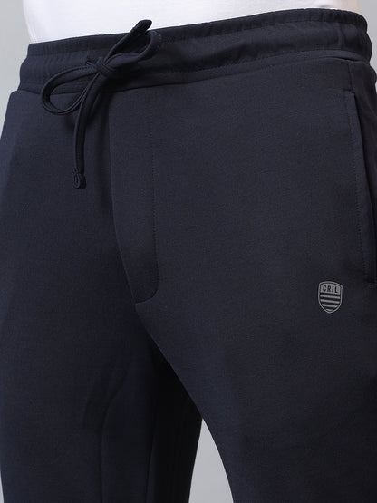 Men's Navy Blue Solid Track Pant