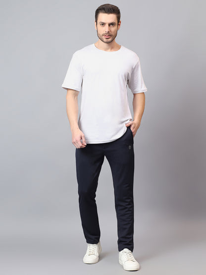 Men's Navy Blue Solid Track Pant