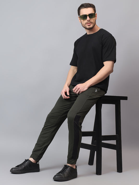 Men's Olive Solid Track Pant