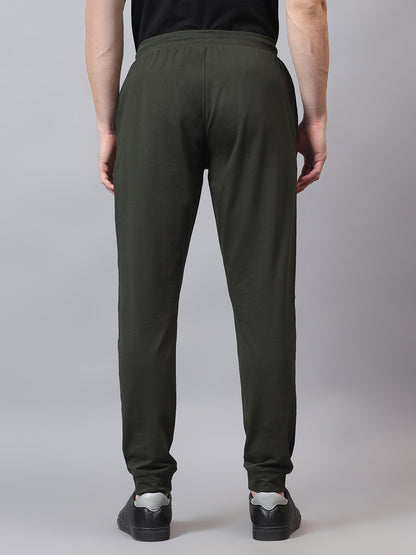 Men's Olive Solid Track Pant