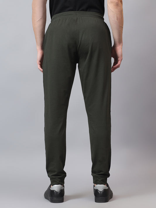 Men's Olive Solid Track Pant