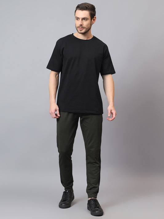 Men's Olive Solid Track Pant