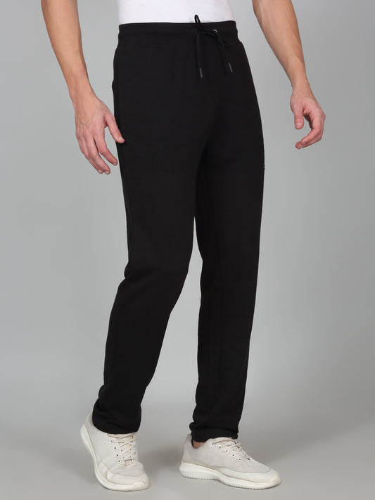 Men's Printed Black Regular Fit Casual Track Pant