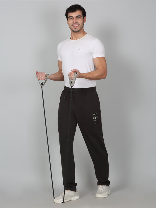 Men's Printed Green Regular Fit Casual Track Pant