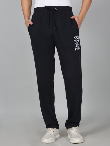 Men's Printed Navy Blue Regular Fit Casual Track Pant