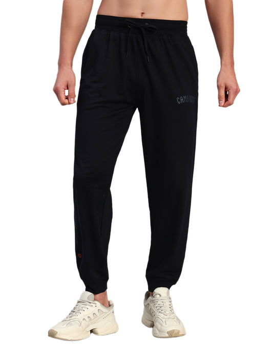 Men's Solid Navy Blue Regular Fit Casual Track Pant